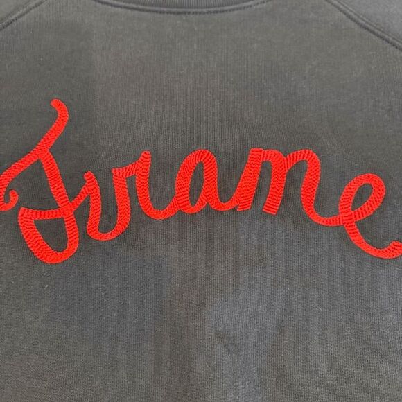 Frame Old School Sweatshirt Navy Blue w/Red Embroidered Script Logo Size Medium - Picture 10 of 11